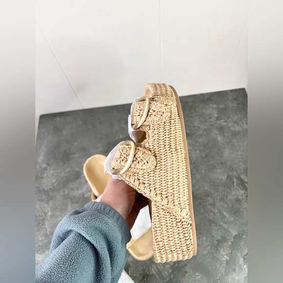 Loeffler Randall Women's Theo Raffia Sandals size 7 new tan - Picture 11 of 12